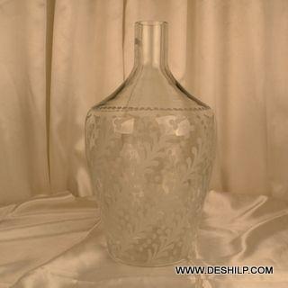 Big Matki Shape Clear Flower Vase Bottom Diameter: 3.4  Centimeter (Cm)