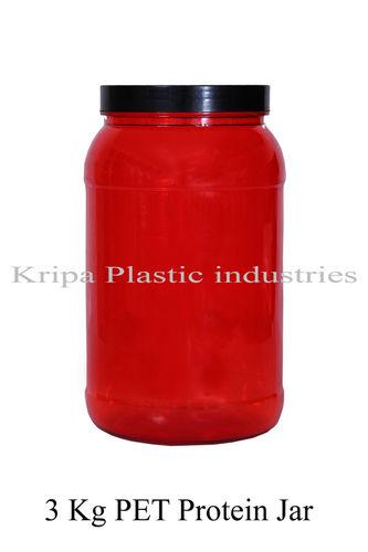 प्लास्टिक पेट रेड 3 किलो पीईटी प्रोटीन जार