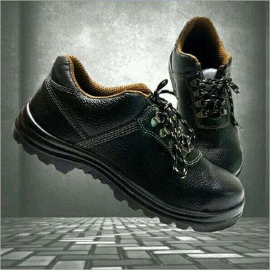 Black Mens Leather Safety Shoes