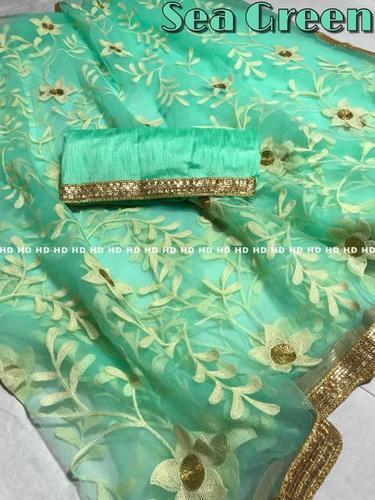 5 Embroidery Banglori Silk Saree