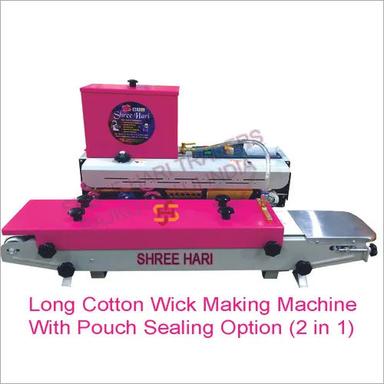 Long Cotton Wick Making Machine With Pouch Sealing Option