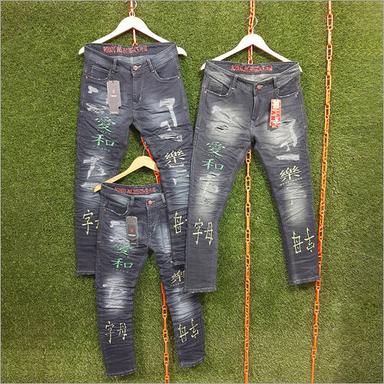 Mens Regular Fit Printed Jeans Age Group: <16 Years