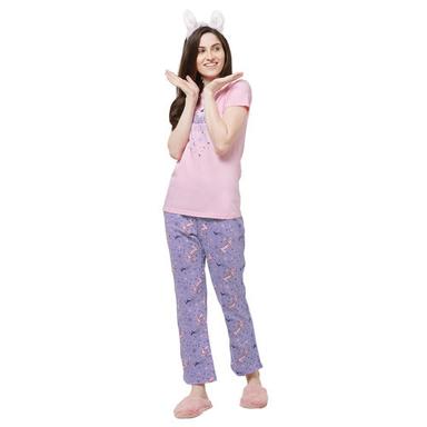 Lavender And Pink Evolove Womens Pajama T Shirt Sets (Evo23)