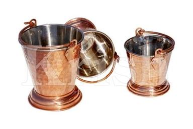 Stainless Steel Curry Bucket - Copper Hammered