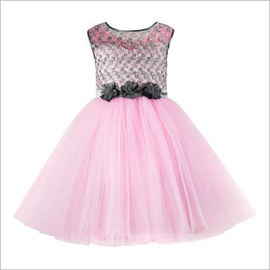 Embroidered Baby Pink Frock. Age Group: 2-12 Years