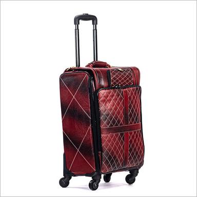 4 Tyre Pure Leather Trolley Bag