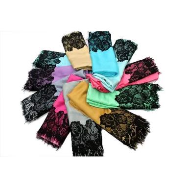 All Color Possible To Make Silk Lace Stole, Size-70X200Cm