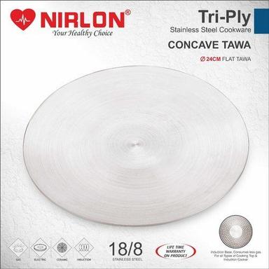 Nirlon Tri Ply Stainless Steel Tawa 26Cm Cookware - Induction Friendly Interior Coating: Rust Proof