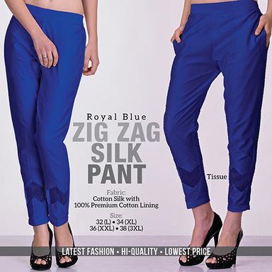 Blue Silk Pant Decoration Material: Laces