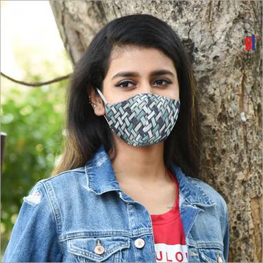 Black Printed And Reusable Face Mask Who/Ce Certified