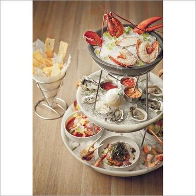 Available In Different Color Seafood Serving Tower Set Trays