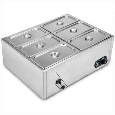 Ss Bain Marie 4 Pans Of 1/3 X 150Mm 5.5 Ltr. Each Commercial