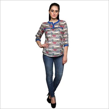 Multicolor Rayon Print With Lace Top