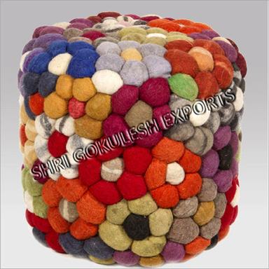 Customized Decorative Wool Poufs And Ottoman