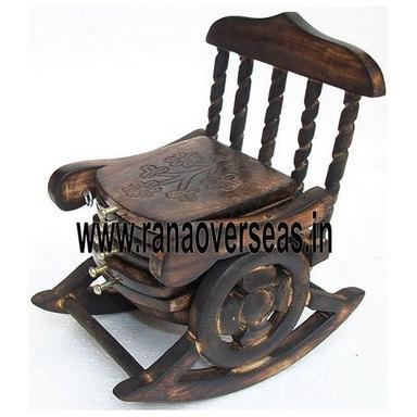 Wood Wooden Carved Rocking Chair Coaster Set