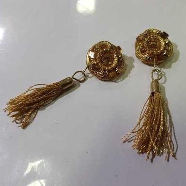 FANCY METAL BUTTON WITH TASSELS