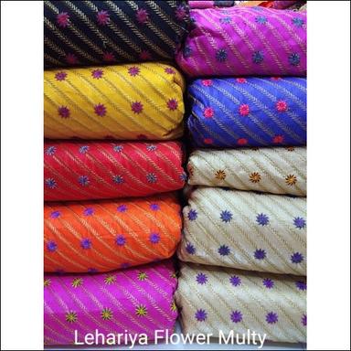 Washable Lehariya Flower Multi Embroidey Fabric