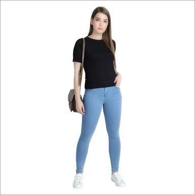 Washable Zxn Clothing Ladies Premium Stretchable Slim Fit Light Blue Denim Jeans