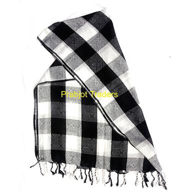 Indian Black & White Check Stole