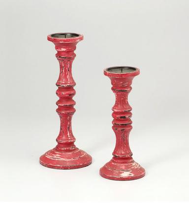 Red Color Set of  Candle Holder