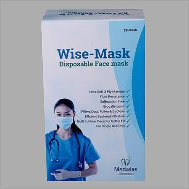 Blue Disposable Paper Face Mask Packaging Box