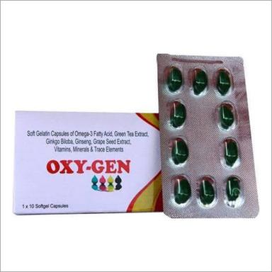  ओमेगा-3 फैटी एसिड, ग्रीन टी एक्सट्रैक्ट, विटामिन, मिनरल्स और ट्रेस एलिमेंट्स के सॉफ्ट जिलेटिन कैप्सूल सामान्य दवाएं