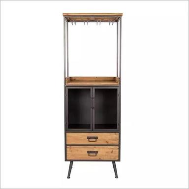 Natural Tall Industrial Wine Cabinet