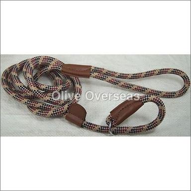 Genuine Leather Straps Polyester Cord Dog Slip Leash