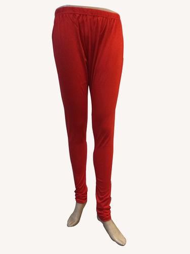 Red 100 % Cotton Plain Laycra Legging