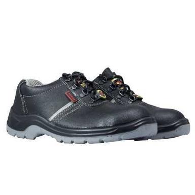 Black Sporto Grain Leather Safety Shoe
