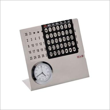  घड़ी के साथ पेपर स्टील डेस्क कैलेंडर