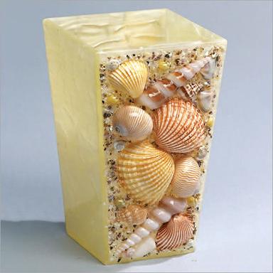 Multicolor Handcrafted Seashell Flower Vase