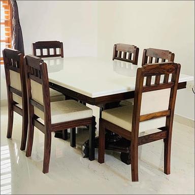 Painted Wooden Dining Table With 6 Chair