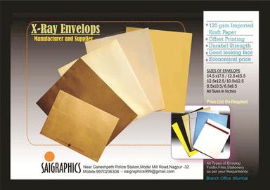 X-Ray  Paper Envelops Dimensions: As Per Reqirments Inch (In)