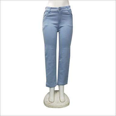 Blue Ladies Plain Straight Fit Jeans