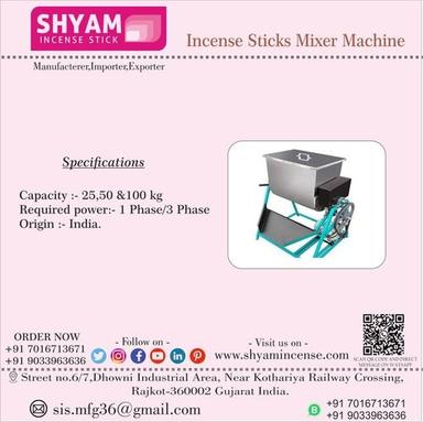 Highly Efficient Incense Stick Mixing Machine