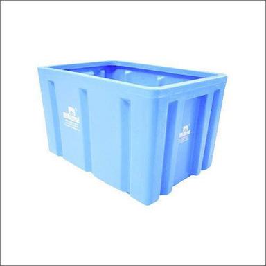  सॉलिड बॉक्स प्लास्टिक रोटो मोल्डेड ब्लू क्रेट