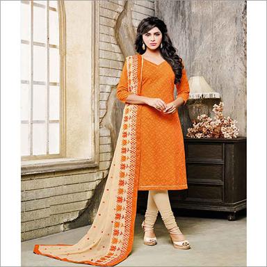 Various Colors Available Orange South Cotton Unstitched 3 Pieces Suit