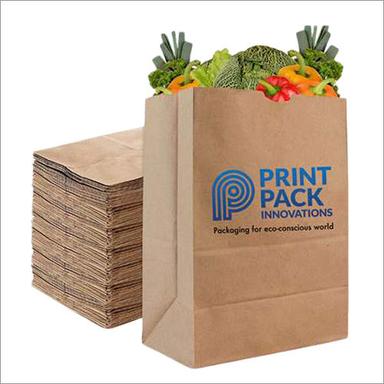 Moisture Proof Printed Paper Grocery Bag