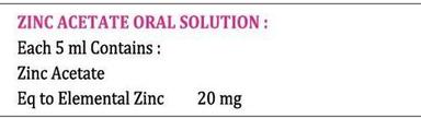 Zinc Acetate Oral Solution Ingredients: Acotiamide 100 Mg