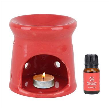 Ceramic Aroma Tea Light Burner Red Colour Diffuser Pot
