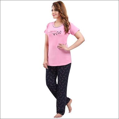 Pink Top Pant Cotton Nightwear Suit Size: Customized
