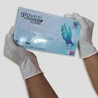 White Latex Examination Powdered Gloves