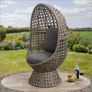 Grey Outdoor Rattan Wicker Swivel Egg Chair