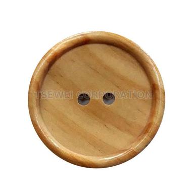 Brown Round Wooden Button For Garments