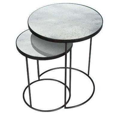 Silver Black Finish Side Stool