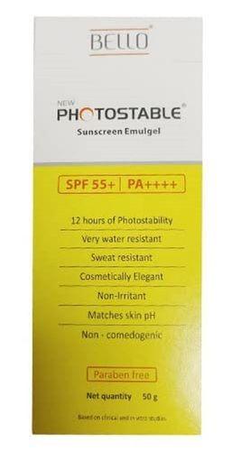  बेलो फार्मास्यूटिकल्स फोटोस्टेबल सनस्क्रीन एमुलगेल एसपीएफ 55 पा 50 ग्राम कलर कोड: ना
