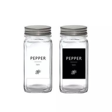 Transparent Holar Kitchen Restaurant Square Food Container Canister Custom Customized Spice Jar Labels