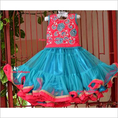 Pink And  Blue L134 Baby Knee Length Frock