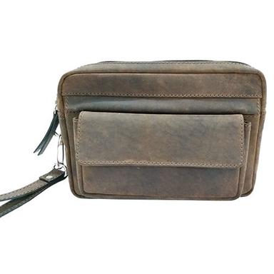 Black Pure Leather Toiletry Bag